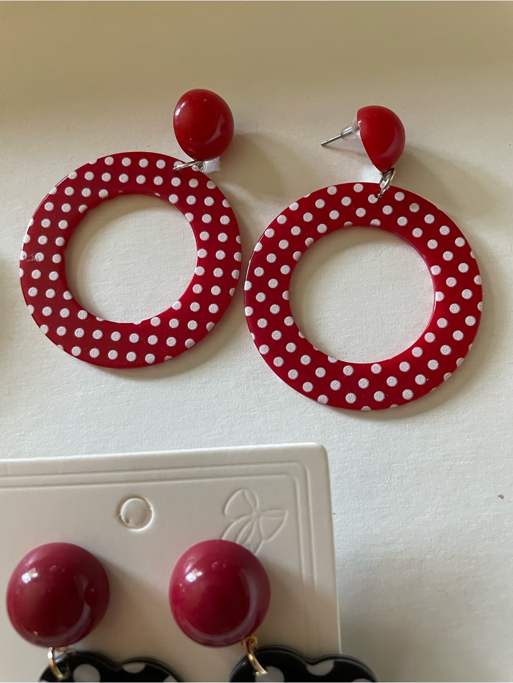 Earrings BUNDLE Polka Dot and Striped Earring Set of 6 pairs nwt - Picture 4 of 5